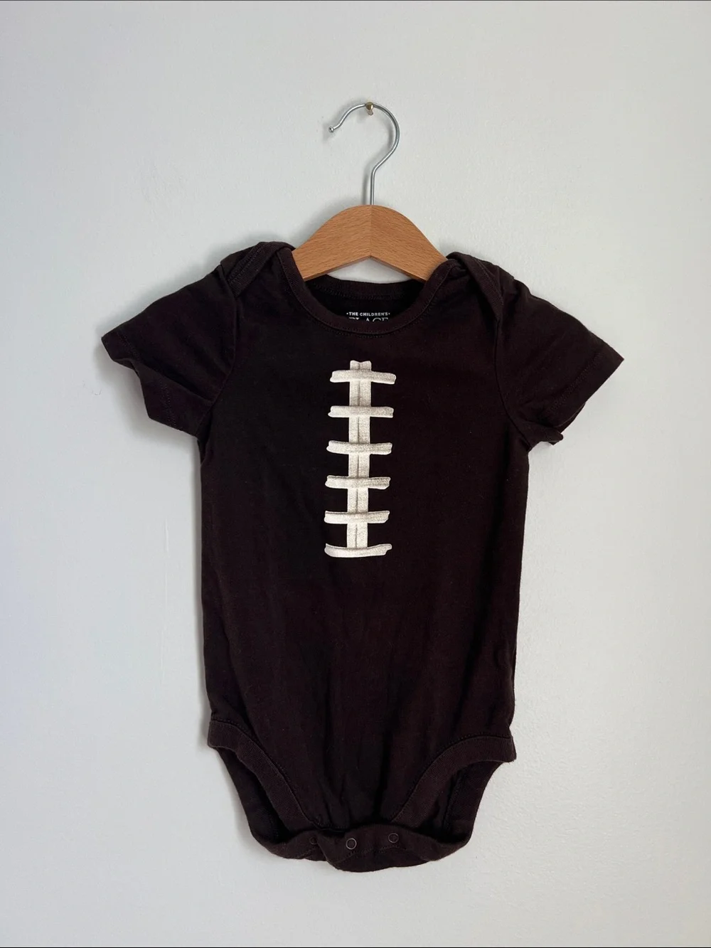The Children's Place | Dark Brown Football Lace Graphic Bodysuit Size 12-18 M